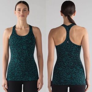 LULULEMON Cool Racerback II Tank Top in Thrive Viridian Green Black